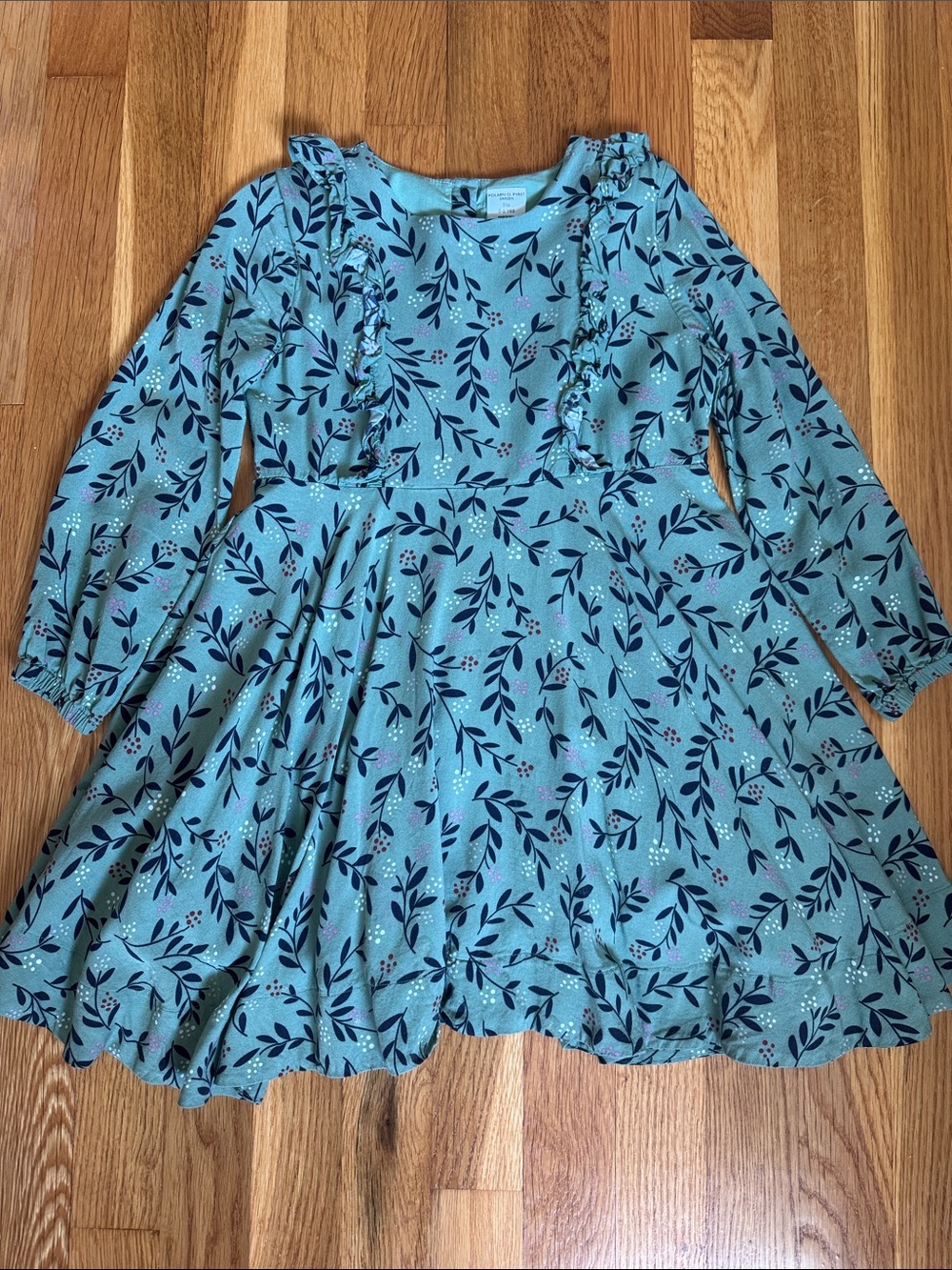 Polarn O. Pyret Green Ruffle Dress